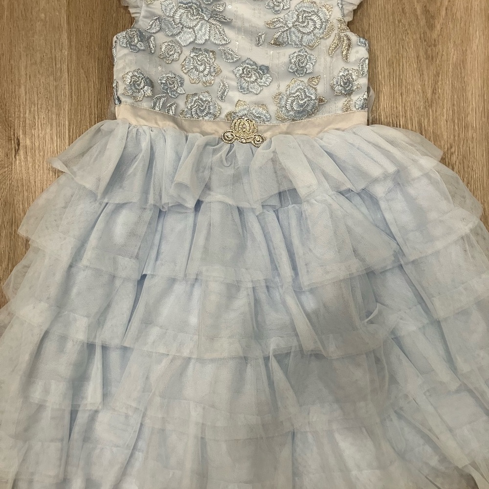 Disney Cinderella Blue and Silver Sequin Tiered Gown, like new excellent